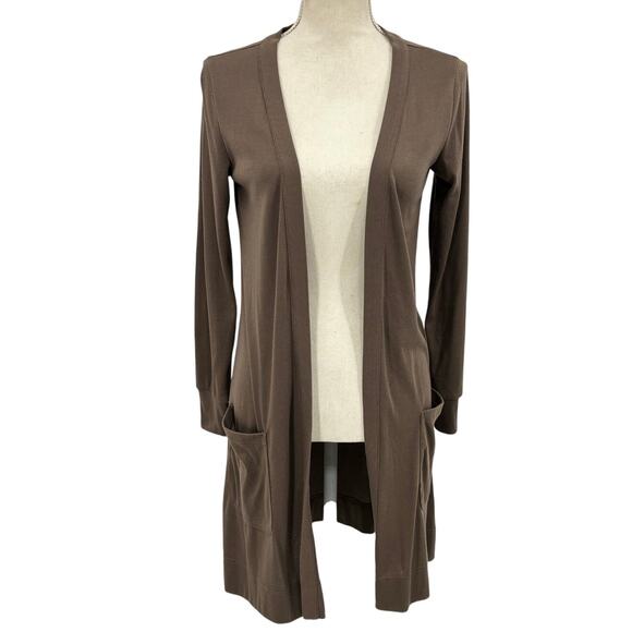 A Dip of Darling Brown Open Front Cardigan Sweater Size Small Cozy & Versatile - Picture 1 of 11
